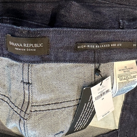 *NWT * BANANA REPUBLIC Cote WideLeg Denim Dark Rinse 29 Tailored Pleat HighWaist - Picture 6 of 6